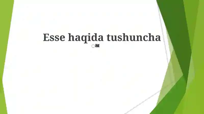Esse haqida tushuncha