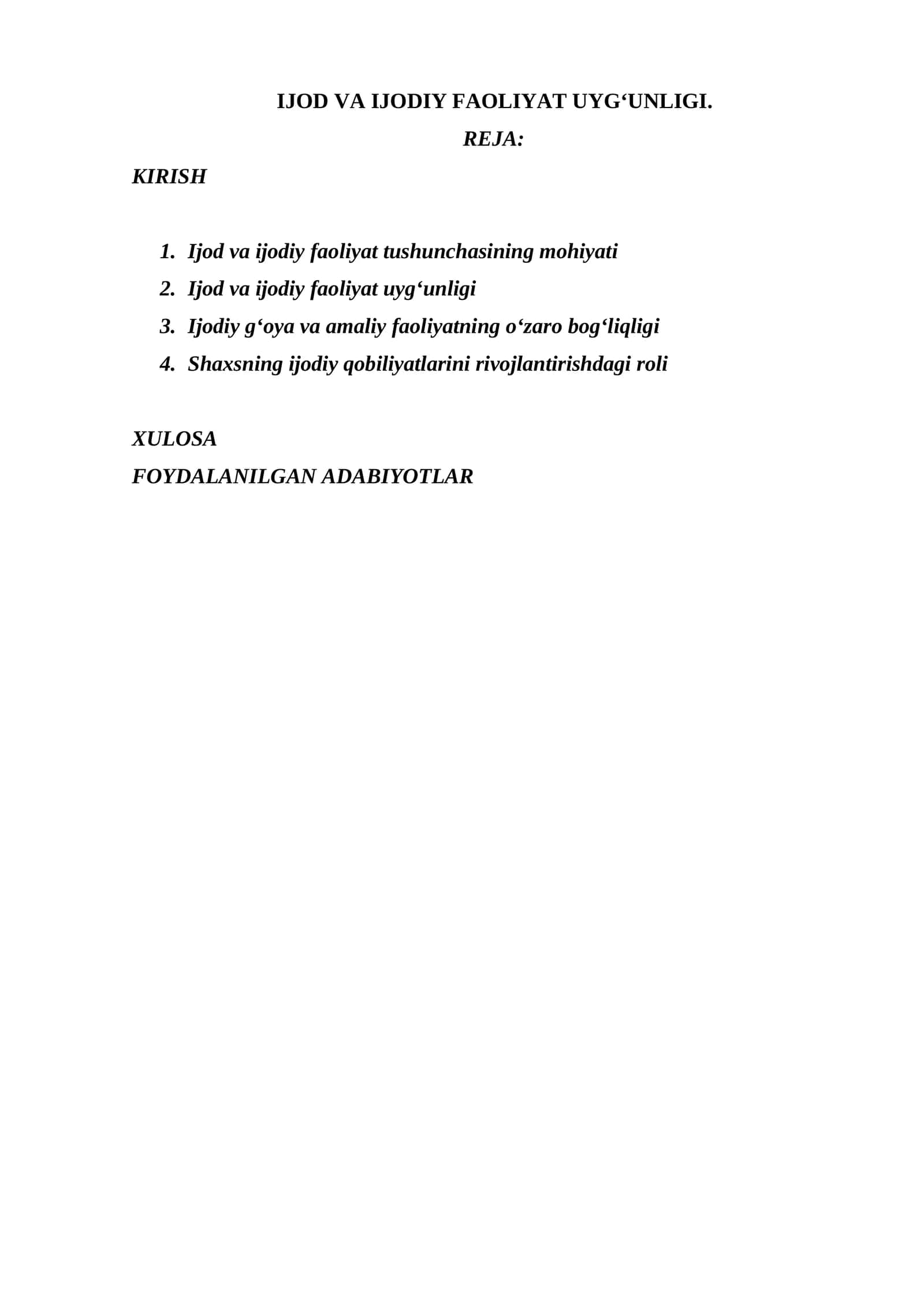 IJOD VA IJODIY FAOLIYAT UYG‘UNLIGI. 1