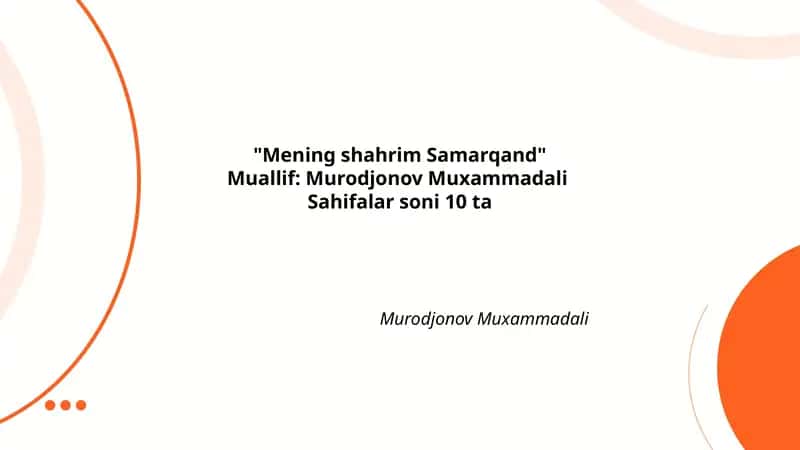Mening shahrim Samarqand 1