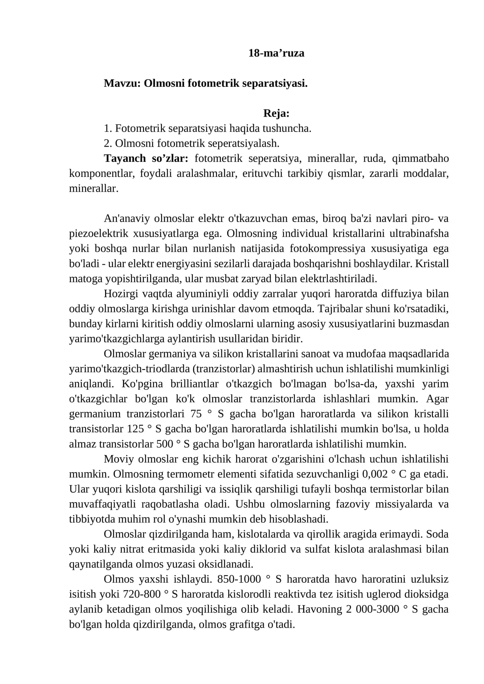 Olmosni fotometrik separatsiyasi 1