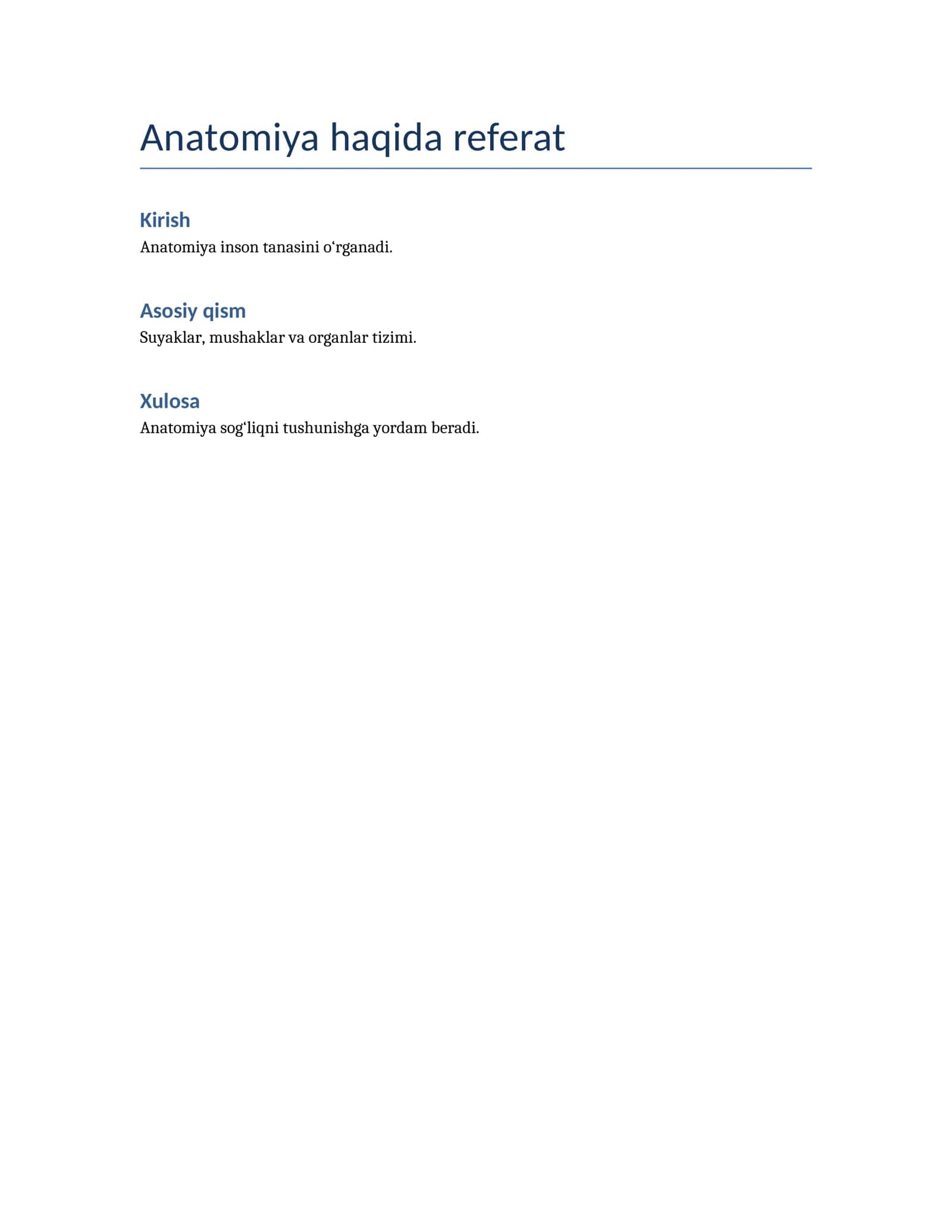 Anatomiya haqida referat 1