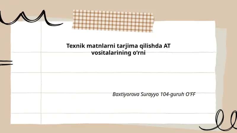 Neyron mashinani tarjima (NMT) va an'anaviy MT farqlari texnik matnlarda 1