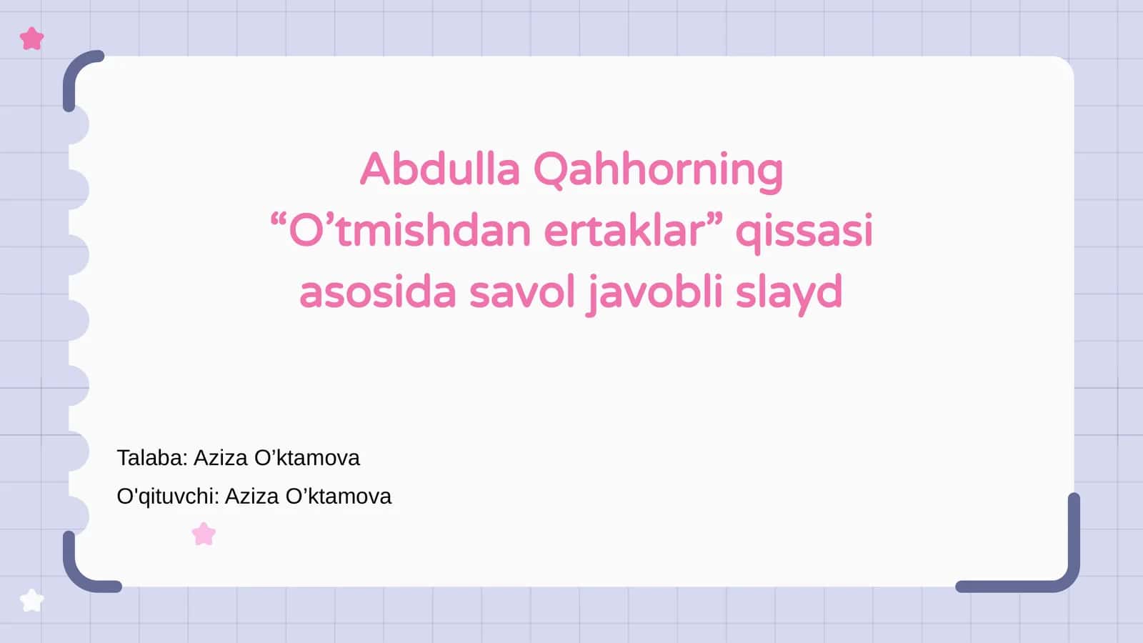 O’tmishdan ertaklar 1