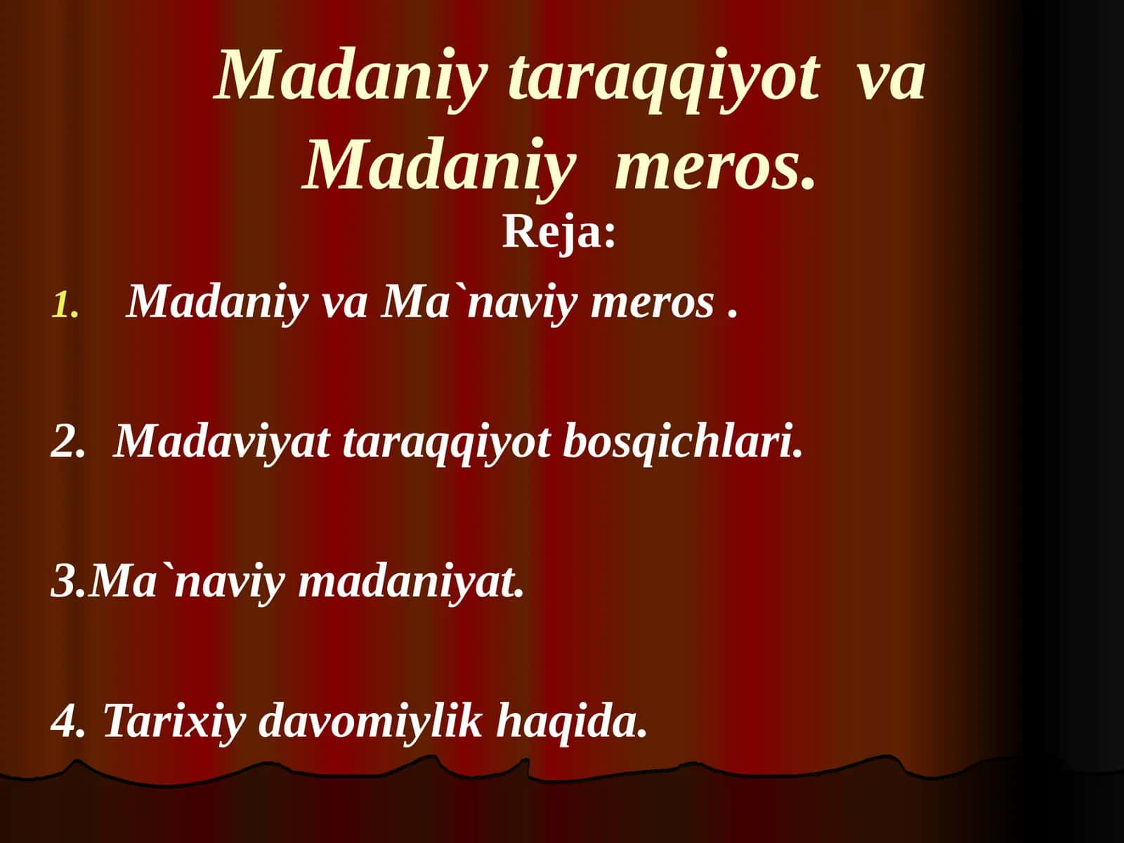 Madaniytaraqqiyot va Madaniy meros 1