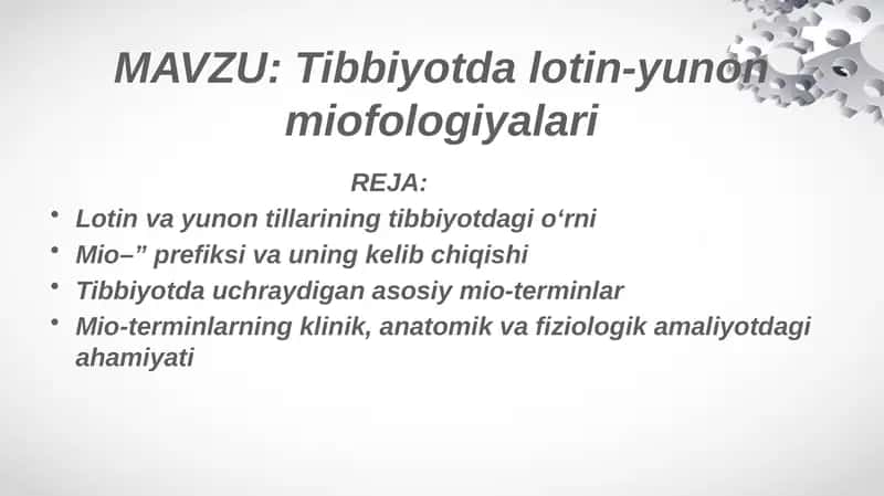 Tibbiyotda lotin-yunon miofologiyalari 1