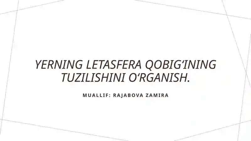 Yer yuzasi qobigining tuzilishi