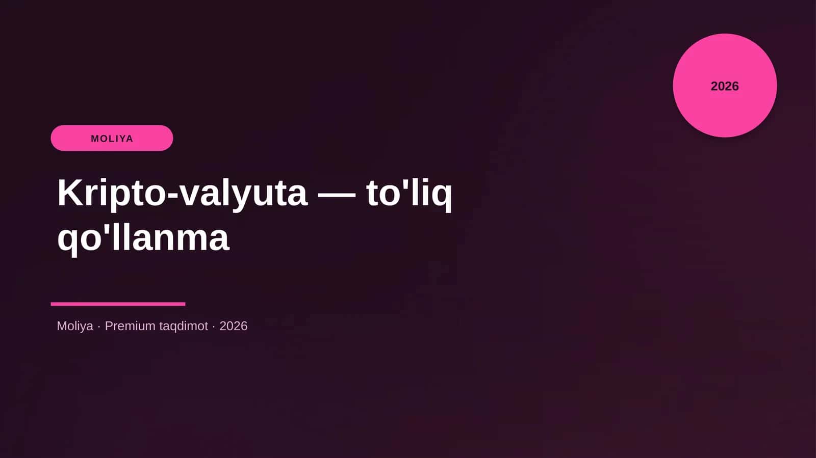 Kripto-valyuta — to'liq qo'llanma 1