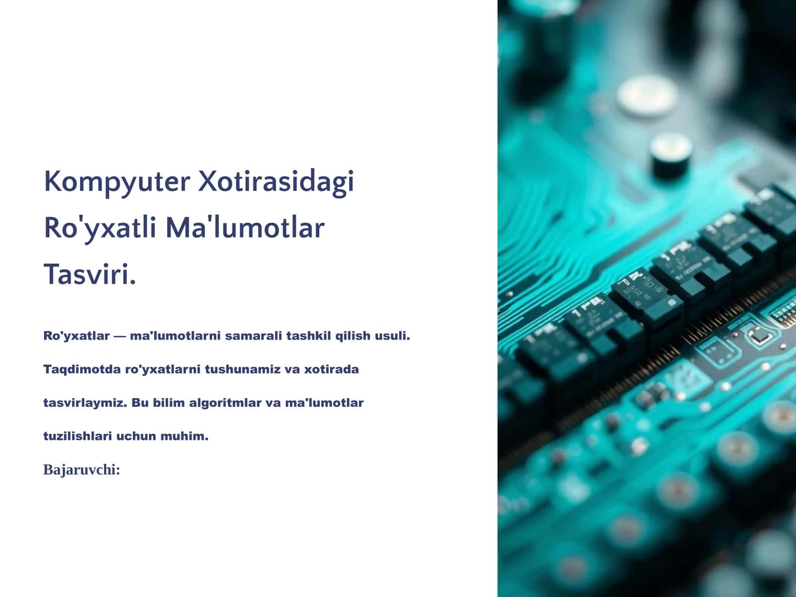 Kompyuter Xotirasidagi Ro'yxatli Ma'lumotlar Tasviri 1