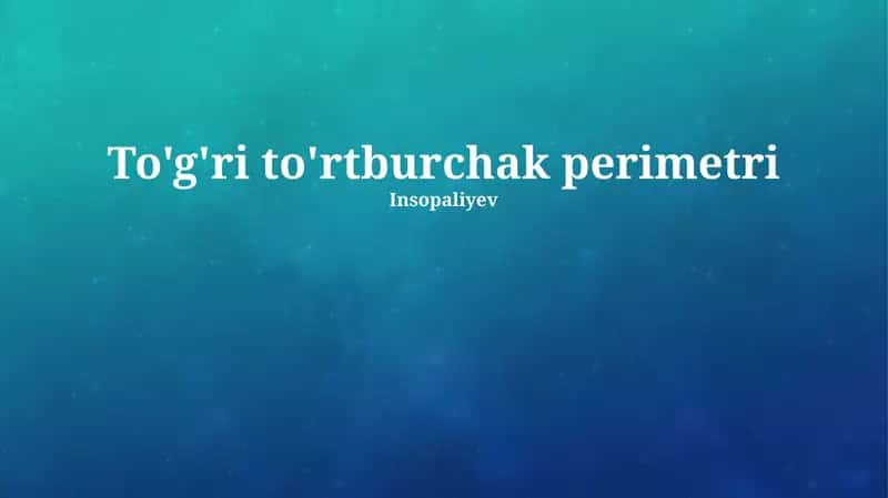 To'g'ri to'rtburchak perimetri 1