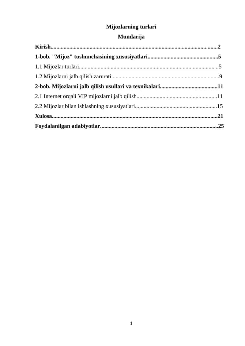Mijozlarning turlari 1