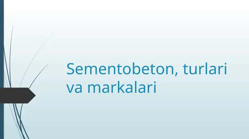 Sementobeton, turlari va markalari 1