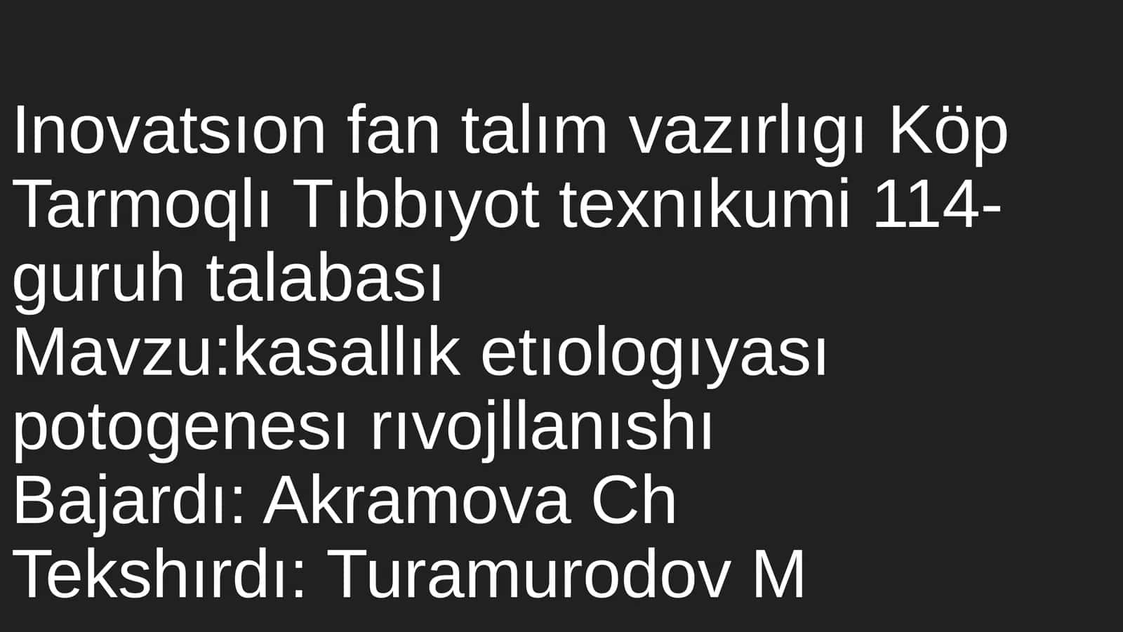 Kasallık etıologıyası potogenesı rıvojllanıshı 1