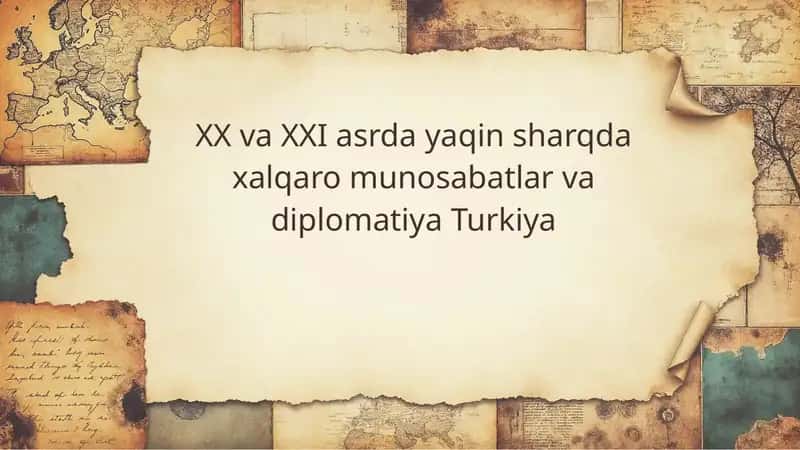 Yaqin Sharqda diplomatik aloqalar 1