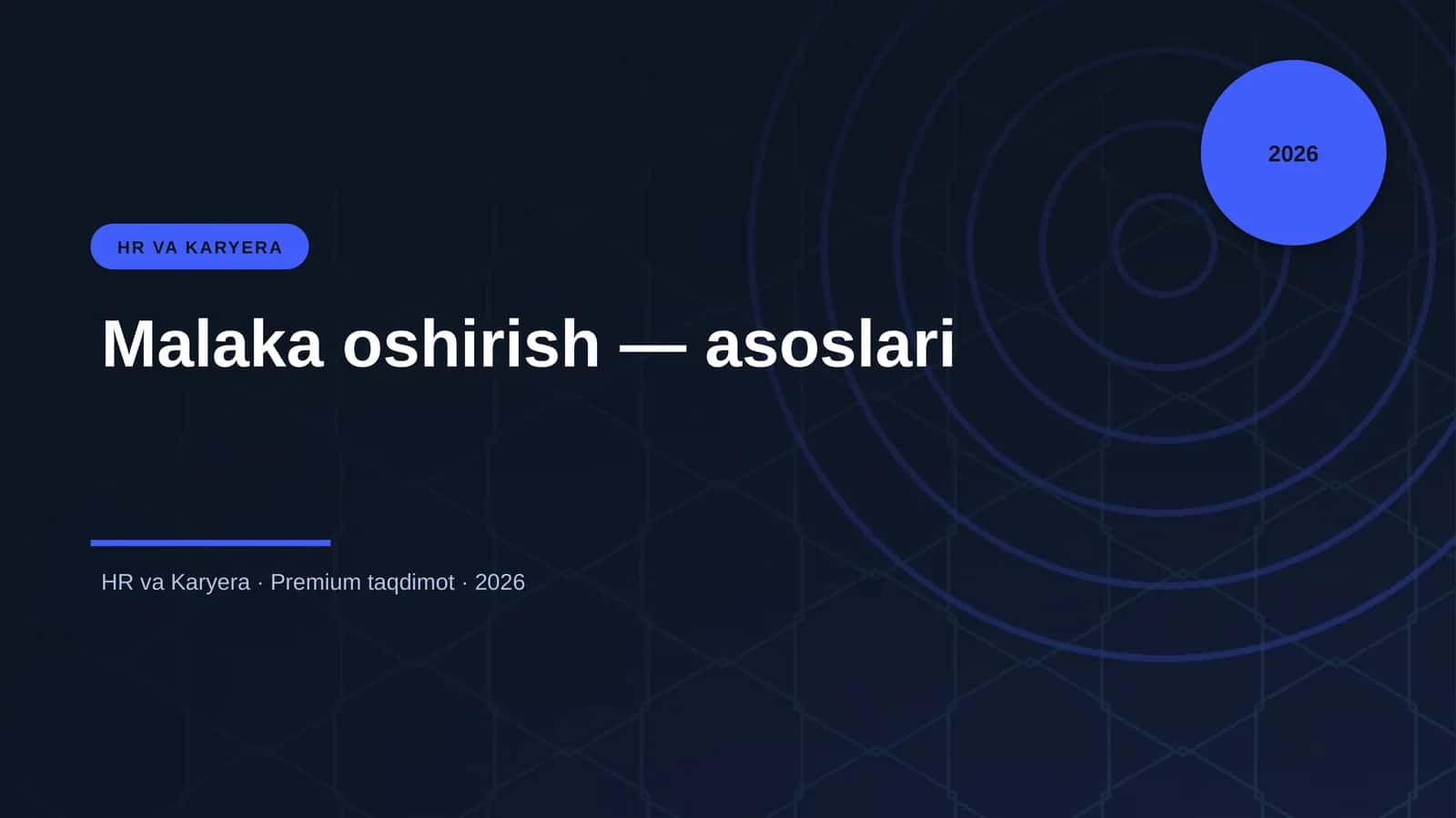 Malaka oshirish — asoslari 1