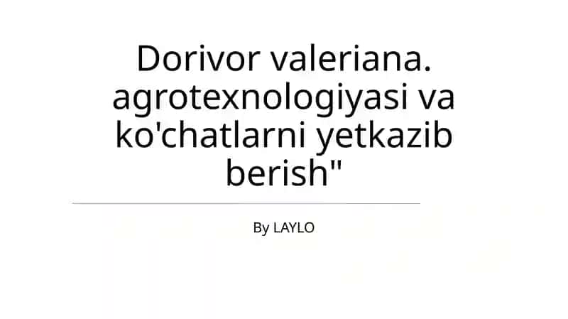 Dorivor valeriana