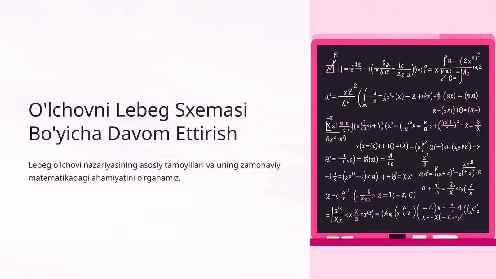 O'lchovni Lebeg Sxemasi Bo'yicha Davom Ettirish 1