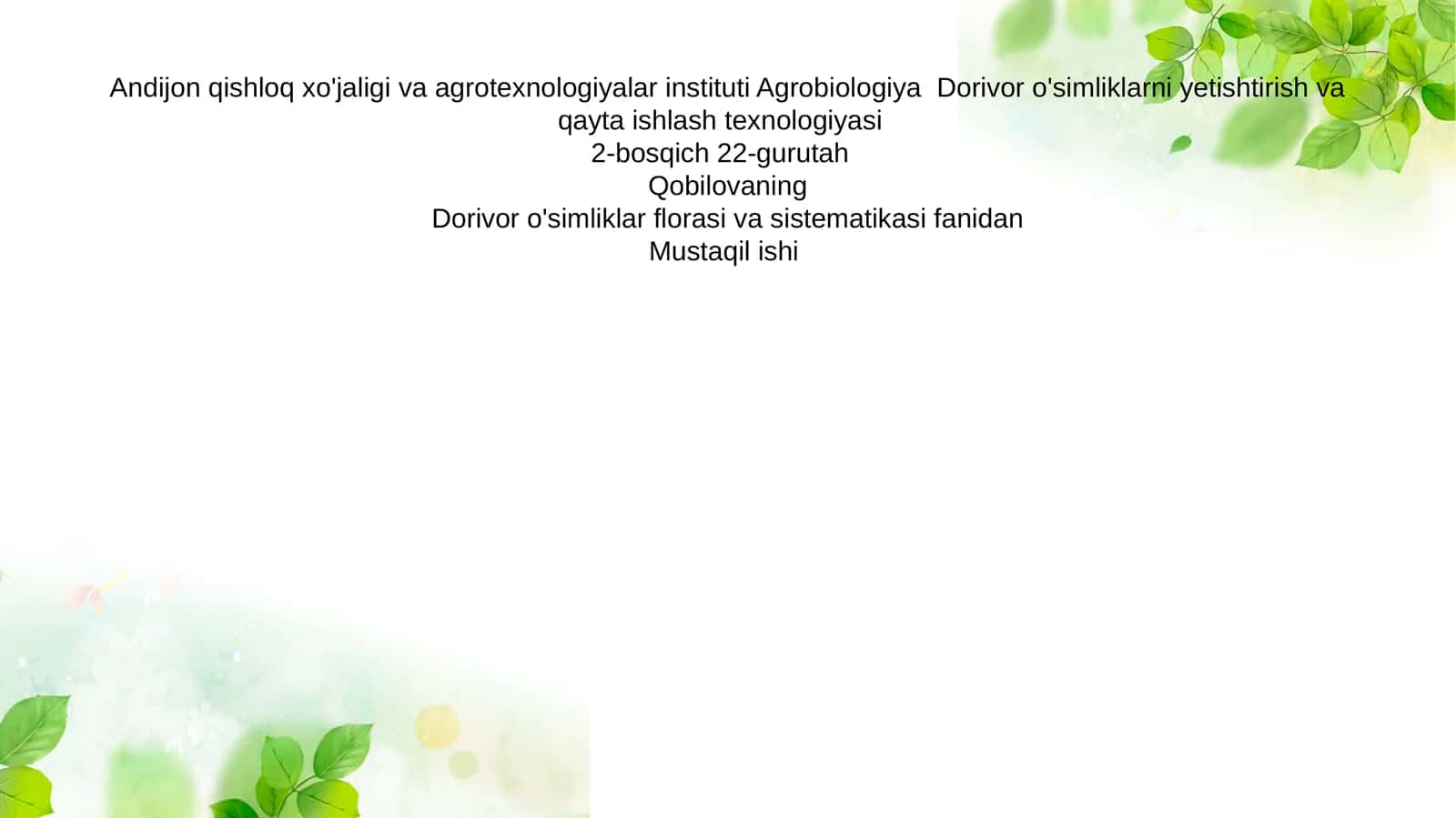 Torondoshlar(Polygonaceae) oilasi 1