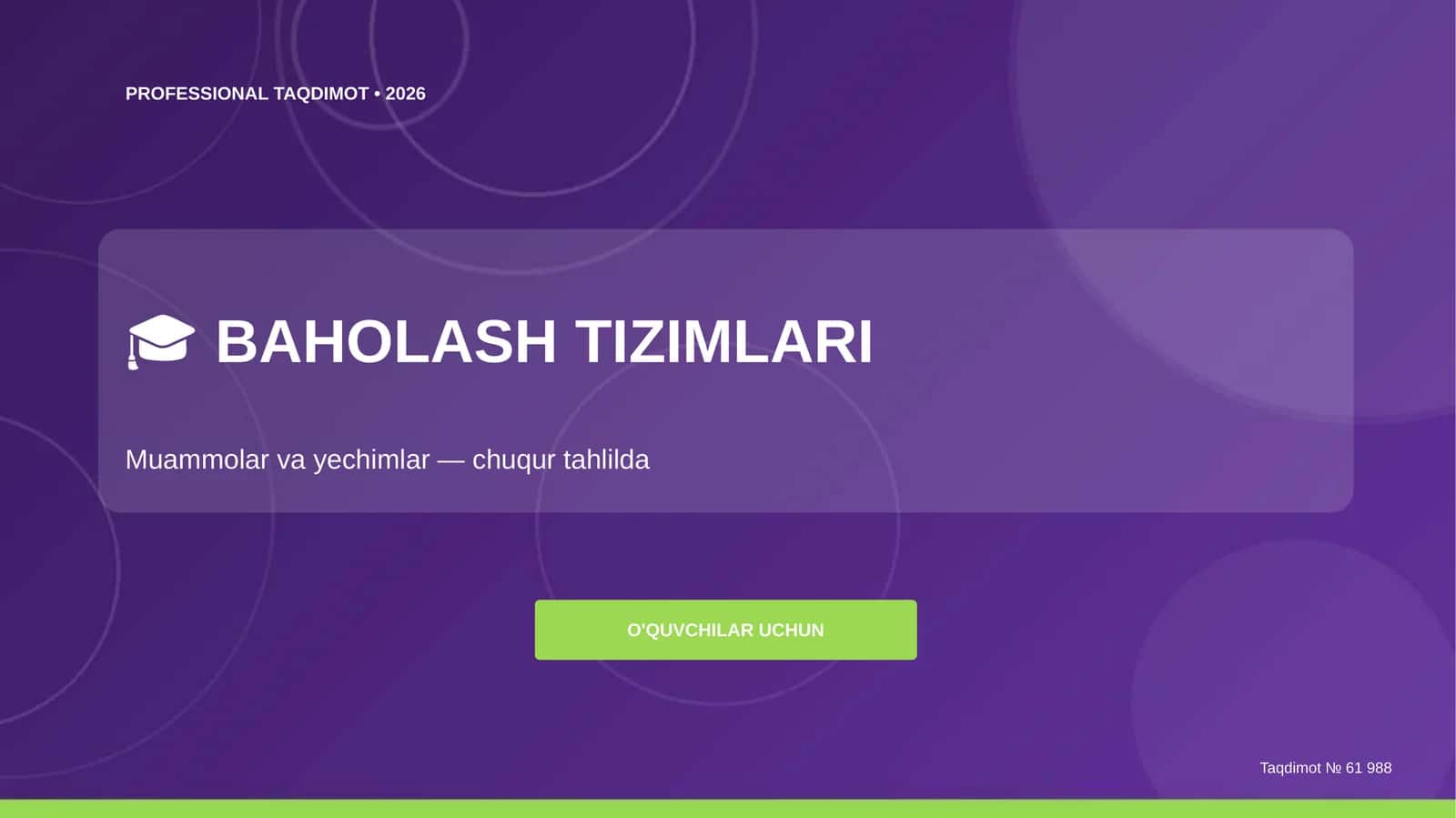 BAHOLASH TIZIMLARI 1