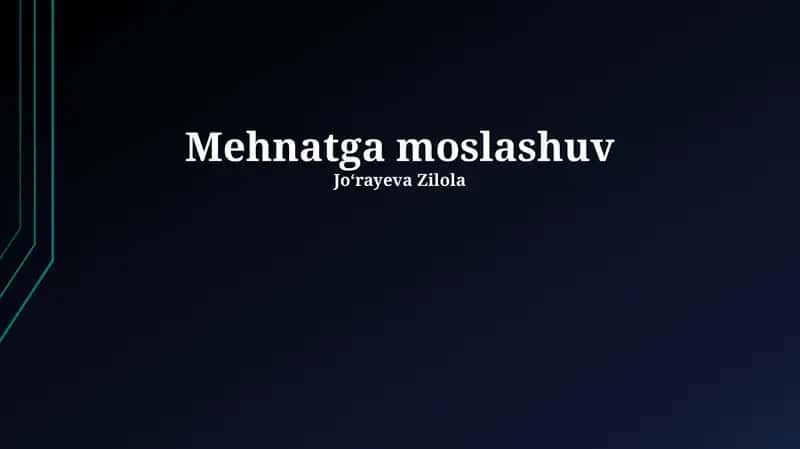 Mehnatga moslashuv 1