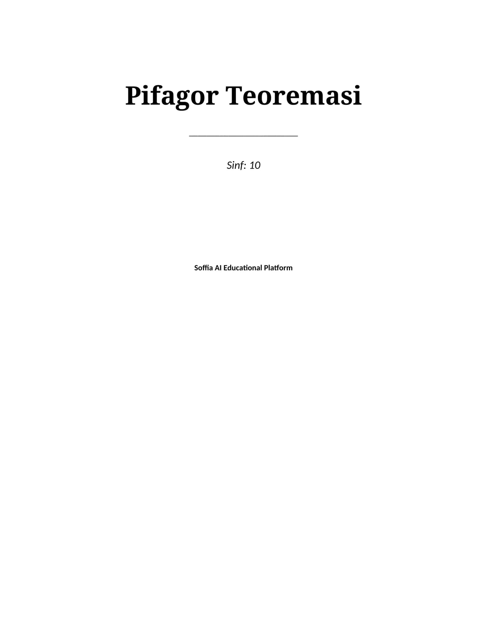 Pifagor Teoremasi 1
