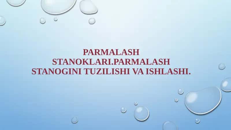 Parmalash stanoklari 1