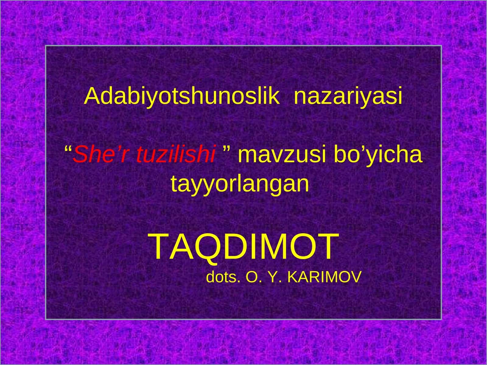 Adabiyotshunoslik nazariyasi 1
