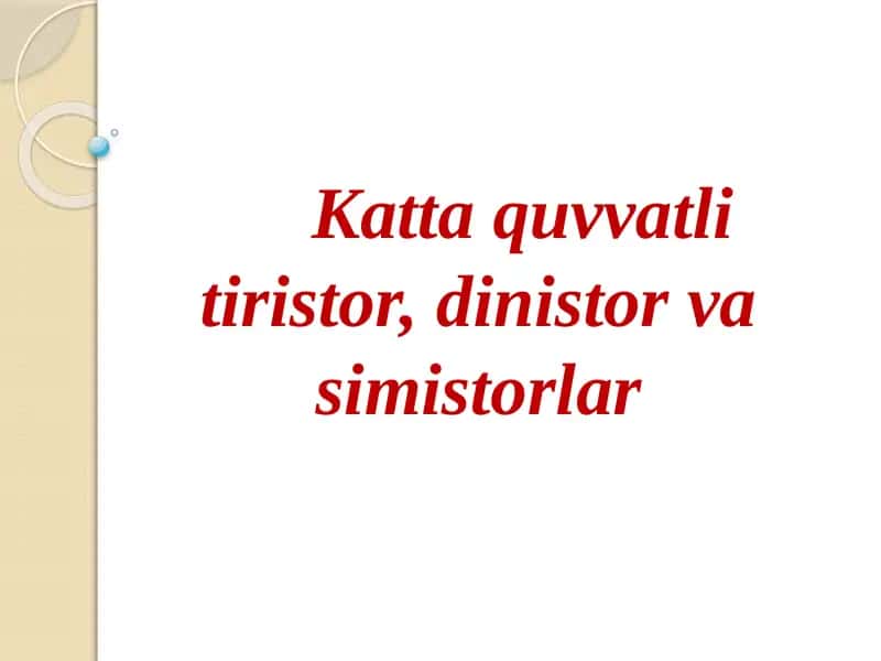 Tiristorlar 1