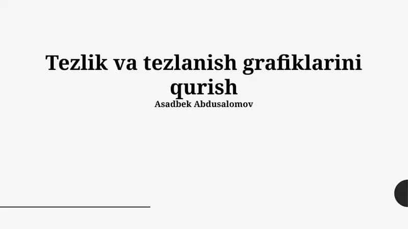 Tezlik va tezlanish grafiklarini qurish 1