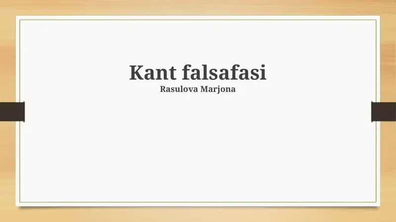 Kant falsafasi 1