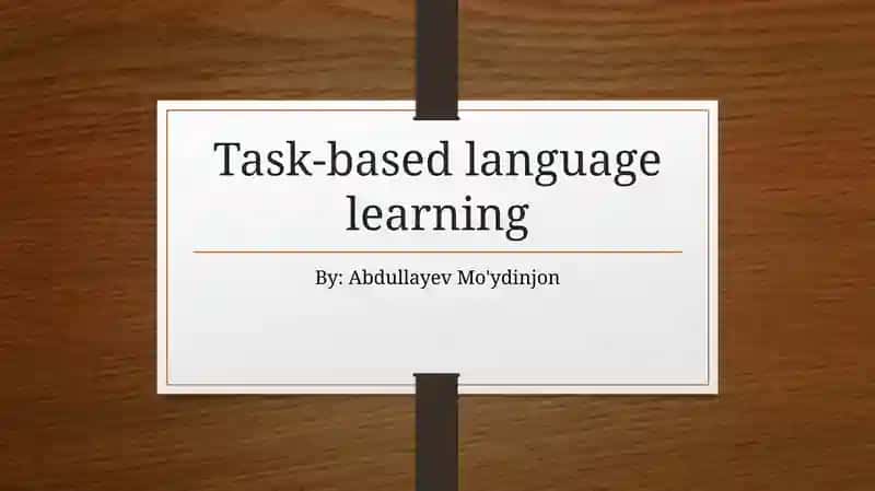Task-based language learning