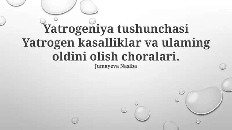 Iatrogenez tushunchasi 1