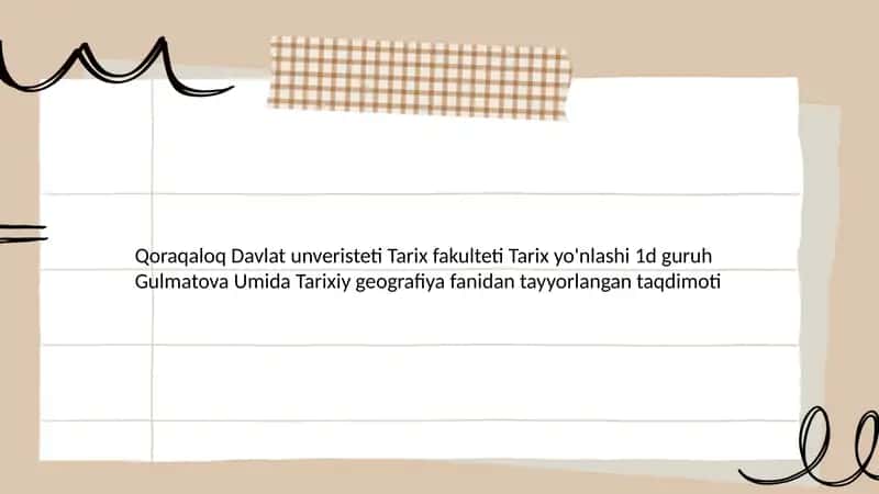Tarixiy geografiyaning shakllanishi va taraqqiyoti 1