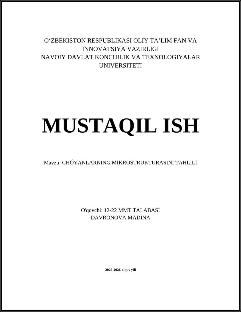 CHÓYANLARNING MIKROSTRUKTURASINI TAHLILI 1
