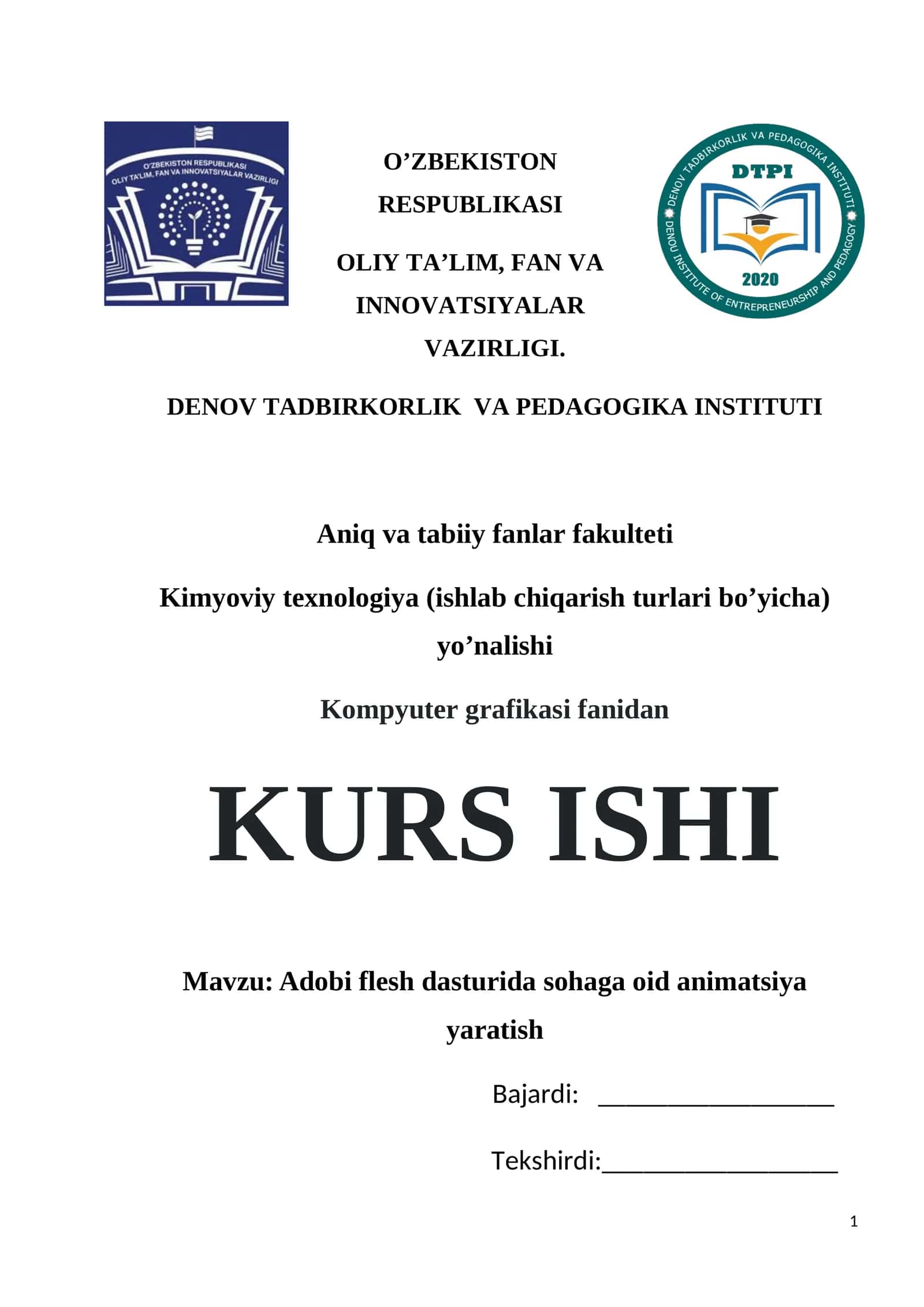 Adobi flesh dasturida sohaga oid animatsiya yaratish 1