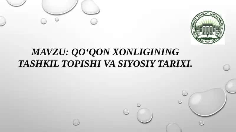 QO‘QON XONLIGINING TASHKIL TOPISHI VA SIYOSIY TARIXI 1
