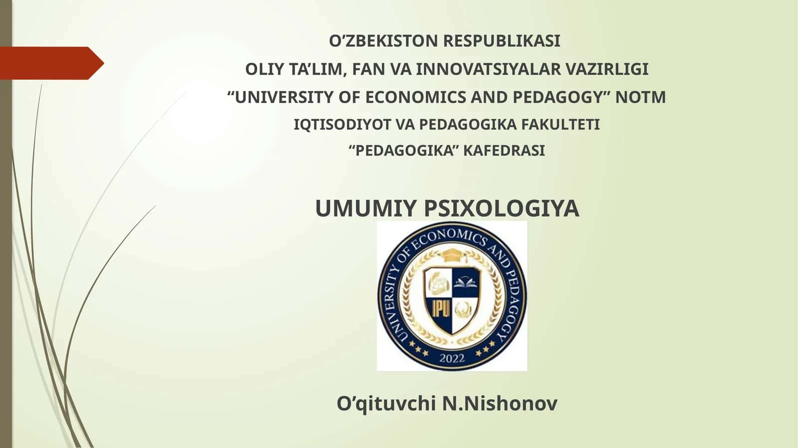 Xulq-atvorning psixofiziologikasi 1