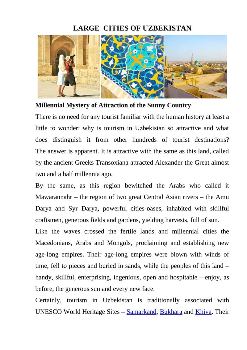 Large Cities of Uzbekistan 1
