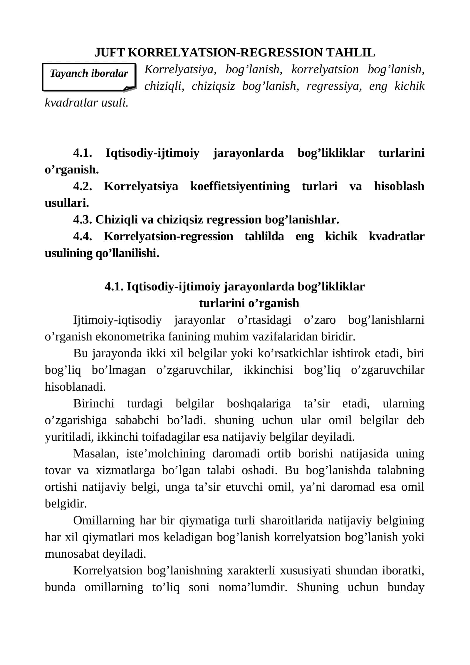 JUFT KORRELYATSION-REGRESSION TAHLIL 1