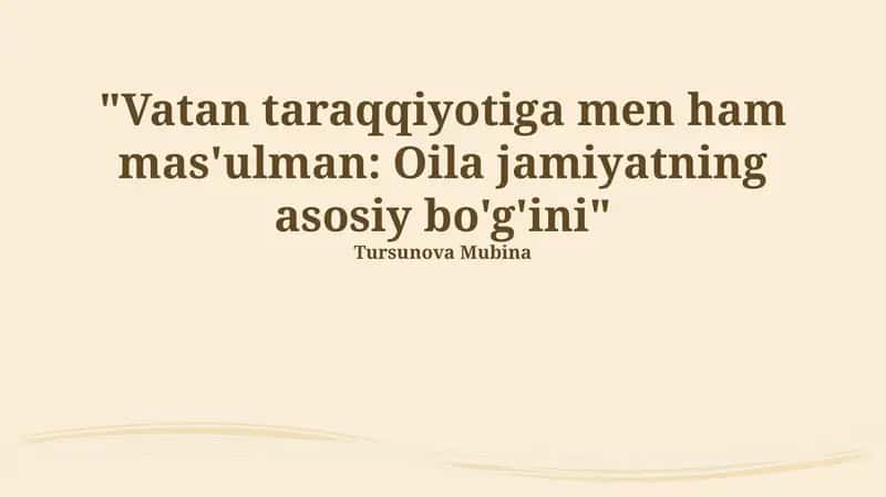 Oilaning jamiyatdagi o'rni 1