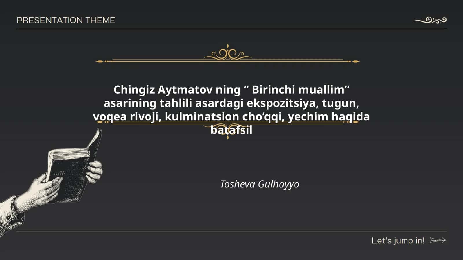 Birinchi muallim asarining tahlili 1