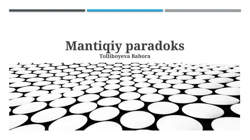 Mantiqiy paradoks 1