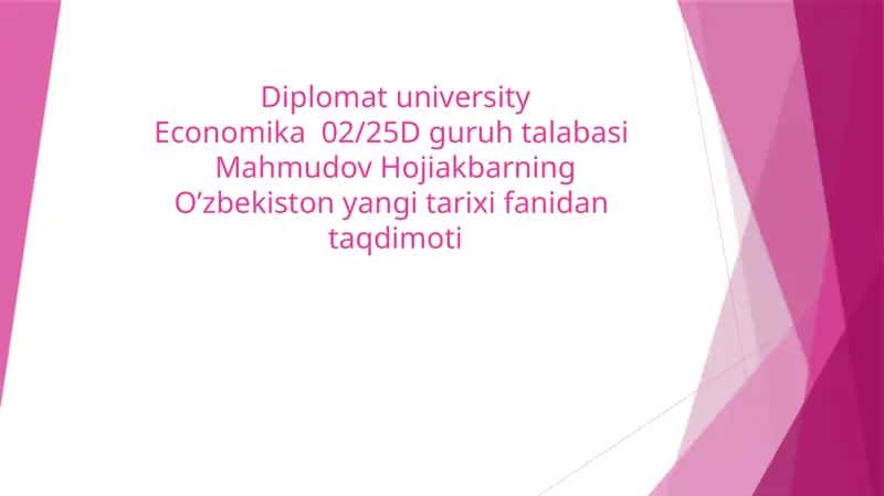 O‘zbekiston yangi tarixi fanidantaqdimoti 1
