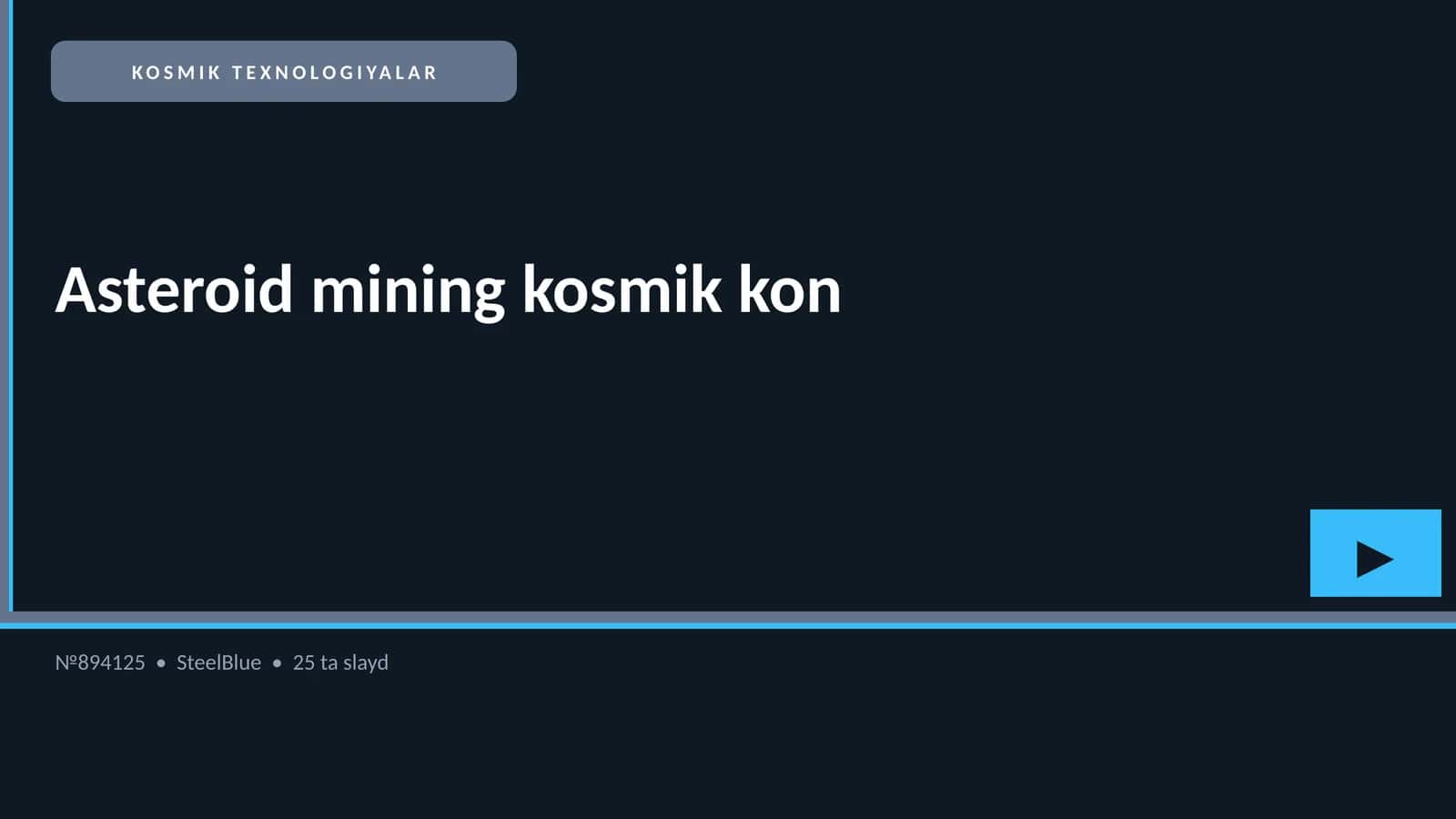KOSMIK TEXNOLOGIYALAR 1