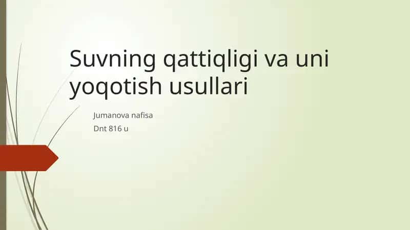 Suvning qattiqligi va uni yoqotish usullari 1