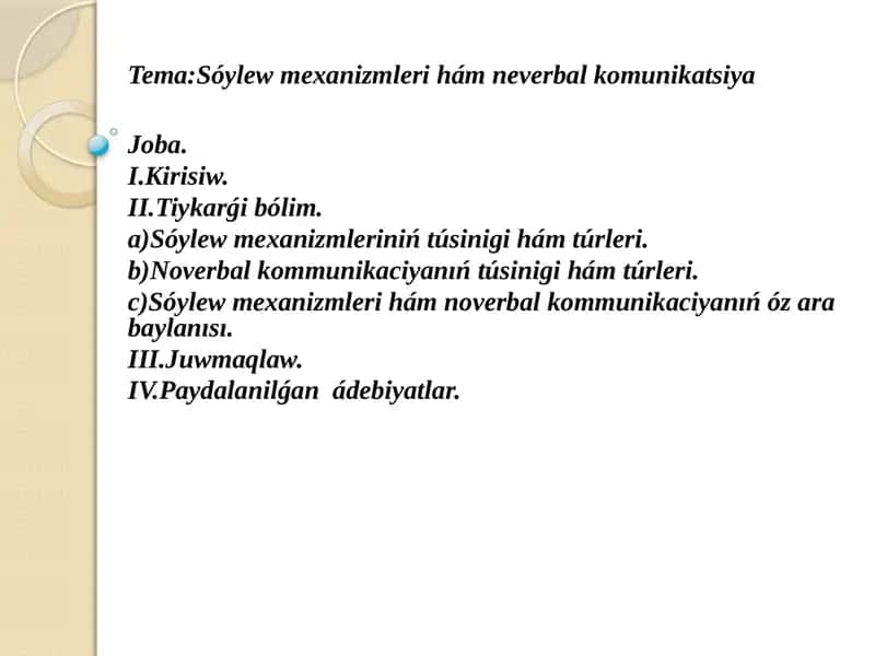 Sóylew mexanizmleri hám neverbal komunikatsiya 1