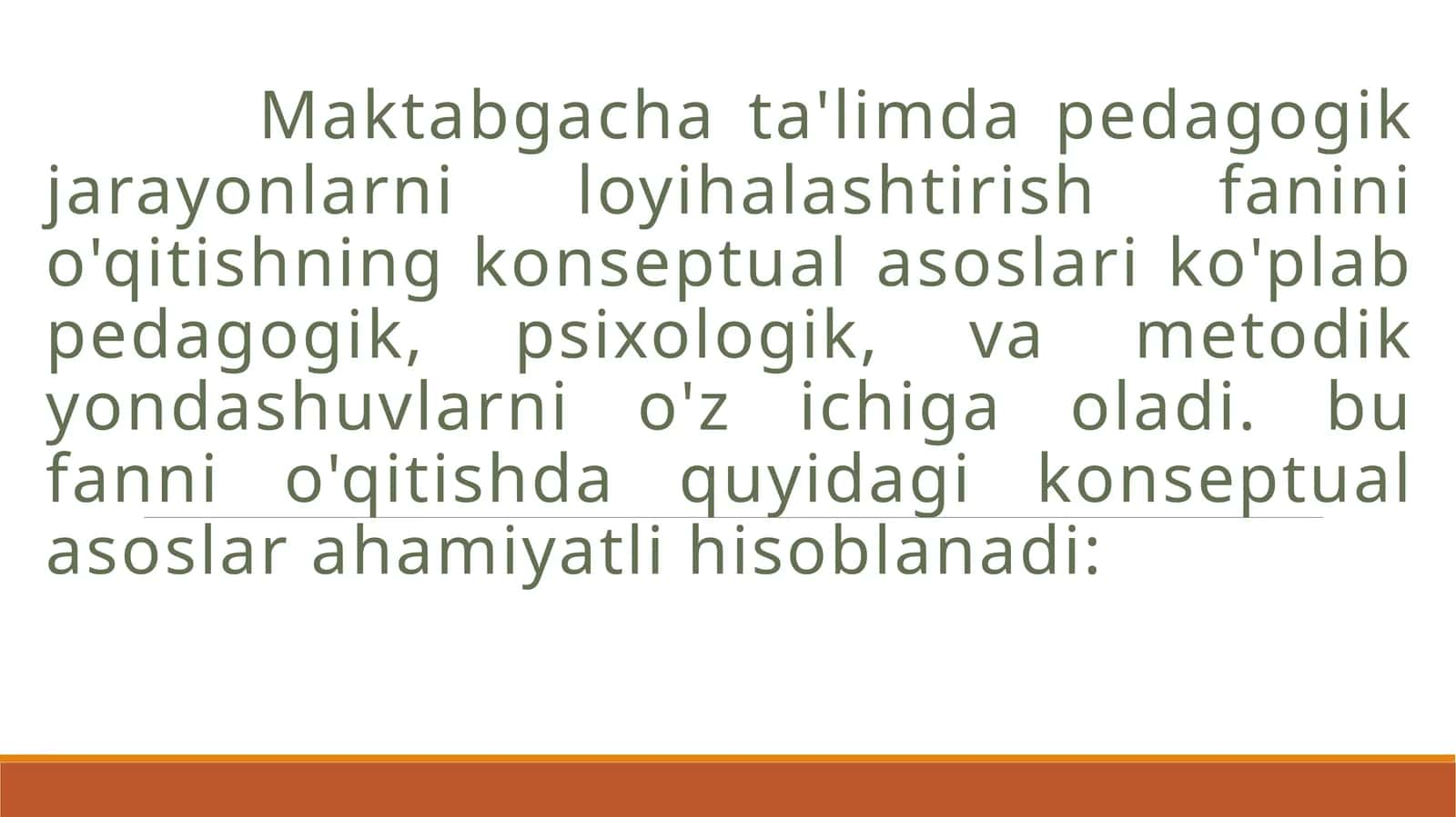 Pedagogik jarayonlarni loyihalash fanini o'qitish 1
