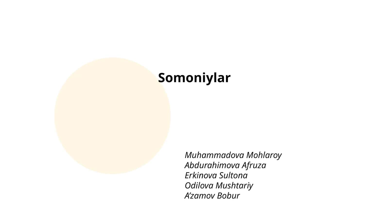 Somoniylar sulolasi tarixi va davri 1