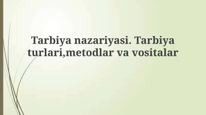 Tarbiyanazariyasi 1