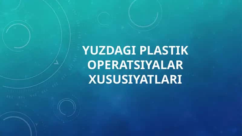 Yuzdagi plastik operatsiyalar xususiyatlari 1