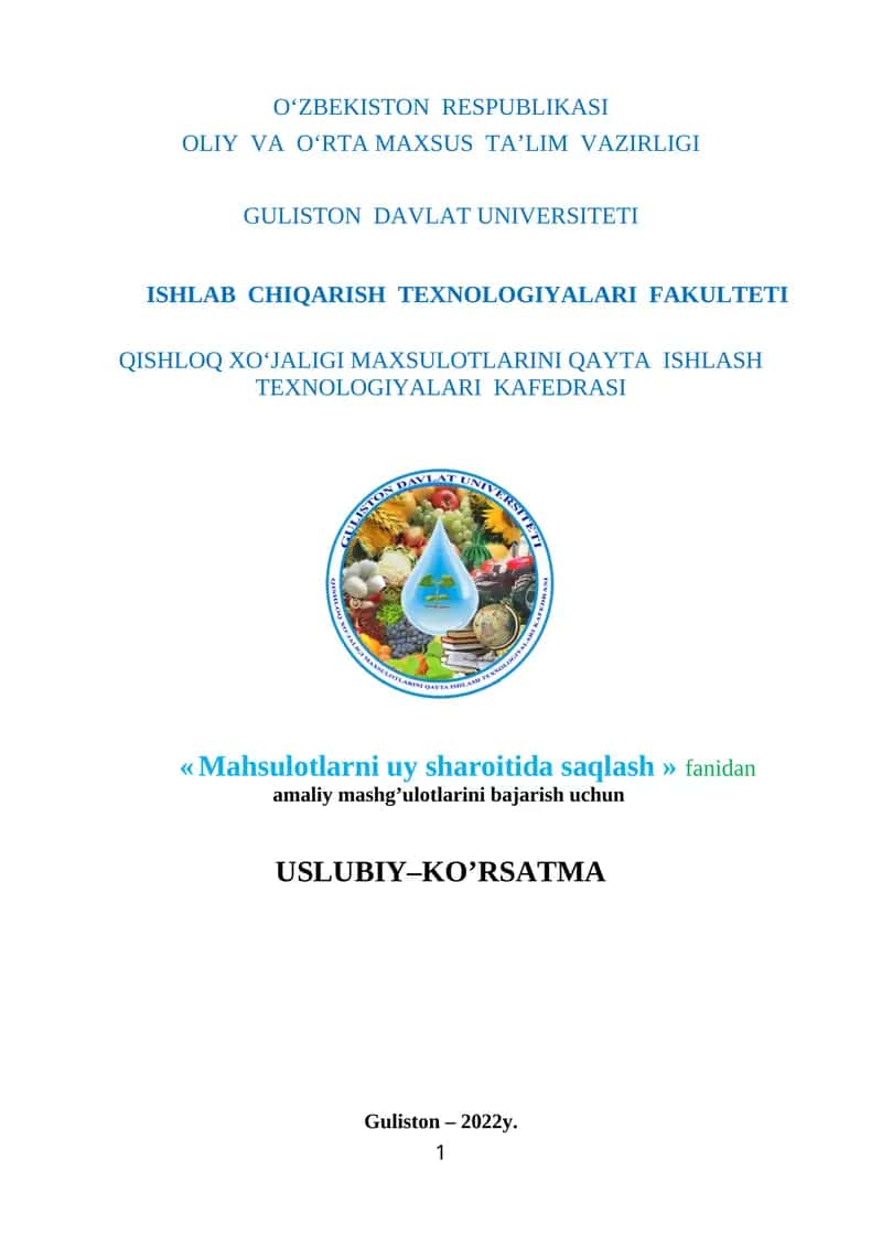 Mahsulotlarni uy sharoitida saqlash 1